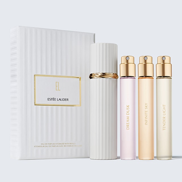 Estée Lauder Luxury Collection Atomizer Case with Refills 3 Travel Size Eau  de Parfum Sprays